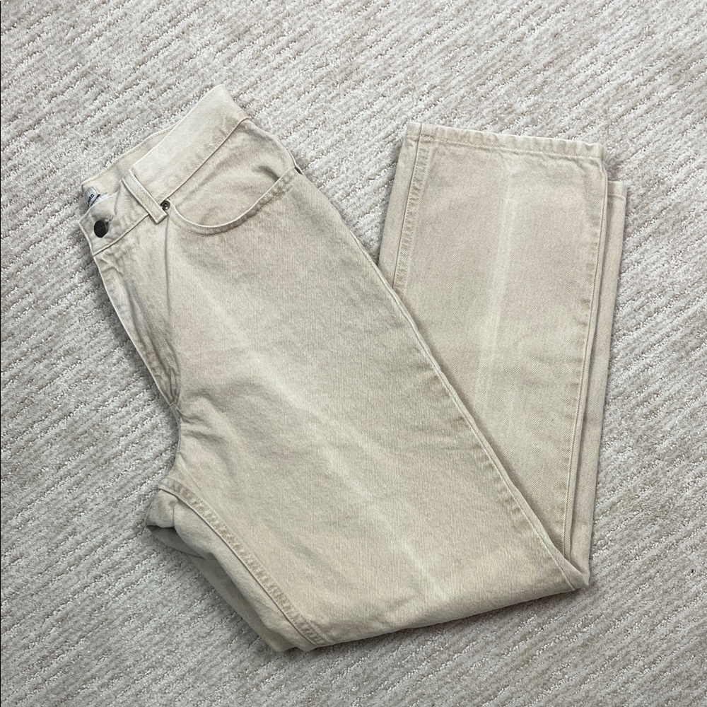 L.L. Bean Jeans Vintage 90’s High Waist Beige Mom Jeans Tapered Leg/Tan Size 10